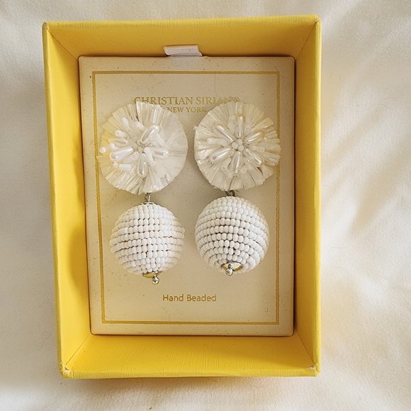 Christian Siriano New York hand Beaded Bobble Earrings. - Picture 4 of 6